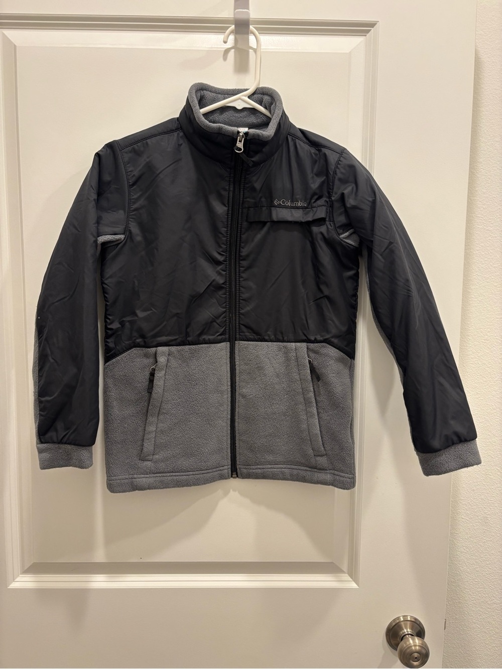 Columbia Kids' Two-Tone Gray Black Fleece Jacket Medium